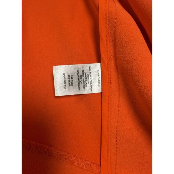 Rachel Zoe Size M Orange Stretch Open Front Blazer Jacket with Ruched Sleeves - Picture 9 of 12